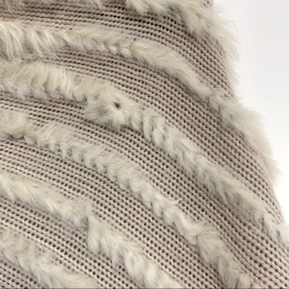 Rabbit Fur Cape Shawl Poncho Knit One Size - Picture 5 of 7